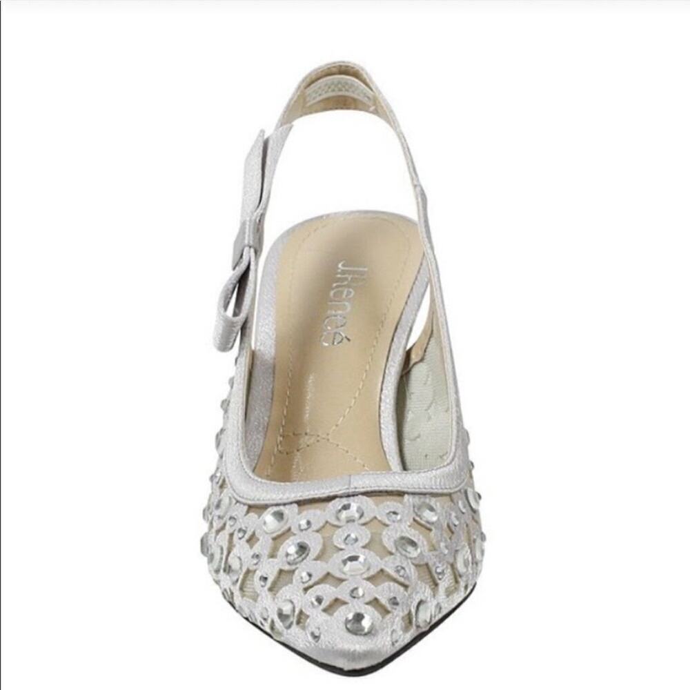 J Renee Odelette Size 7M Women’s Slingback Satin And Mesh Pumps NEW - Picture 2 of 11